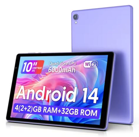 Tablet 10-inch, Latest Android 14