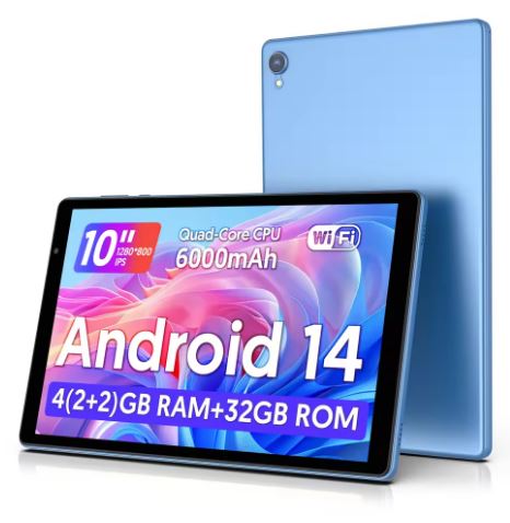 Tablet 10-inch, Latest Android 14