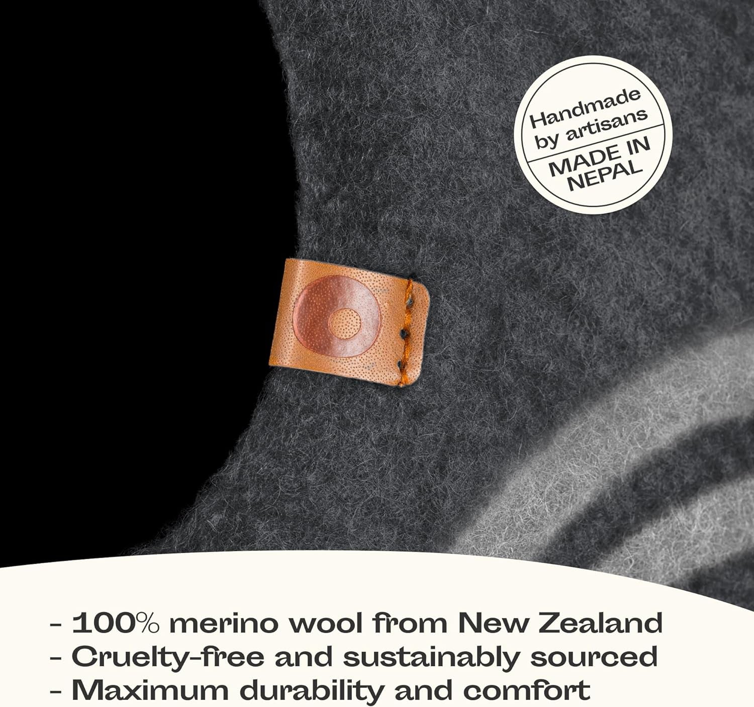 Cat Cave – Premium Felt Cat Bed for Indoor Cats, Handmade 100% Merino Wool, Cat (Medium, Dark Grey)